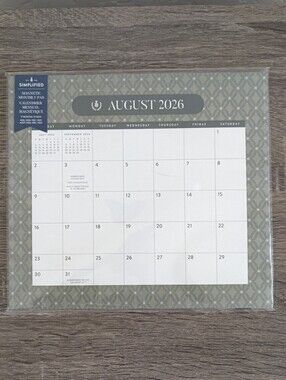 Simplified 2026/2027 Magnetic Monthly Calendar - Green